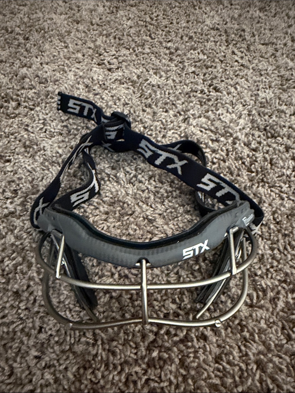 Black Lacrosse Face Mask with Padded Forehead
